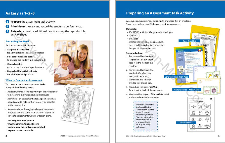 EVAN-MOOR:Reading Assessment Tasks, Grade 1 Teacher Reproducibles ...