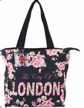 Load image into Gallery viewer, ROBIN RUTH EXCLUSIVE:BEAUTIFUL LONDON FLOWER TOTE BAG