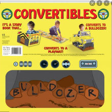 Load image into Gallery viewer, CONVERTIBLES:Bulldozer BOOK,PLACEMAT AND CONVERTIBLE ALL IN ONE!