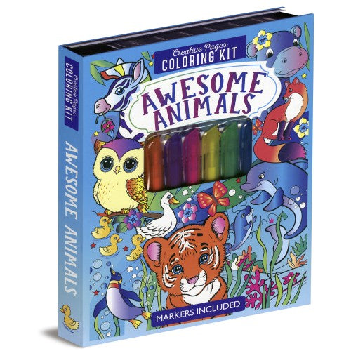 Creative Pages Coloring Kit Awesome Animals