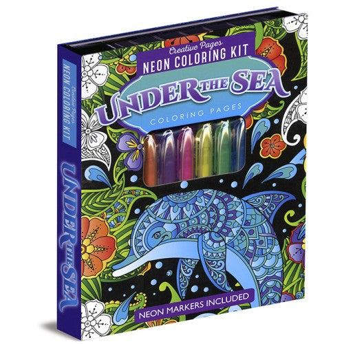 Creative Pages Neon Coloring Kit Under the Sea