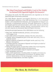 Vox Modern Spanish and English Dictionary: English-Spanish/Spanish-English