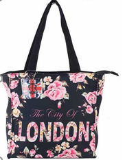 ROBIN RUTH EXCLUSIVE:BEAUTIFUL LONDON FLOWER TOTE BAG