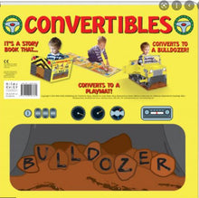 Load image into Gallery viewer, CONVERTIBLES:Bulldozer BOOK,PLACEMAT AND CONVERTIBLE ALL IN ONE!
